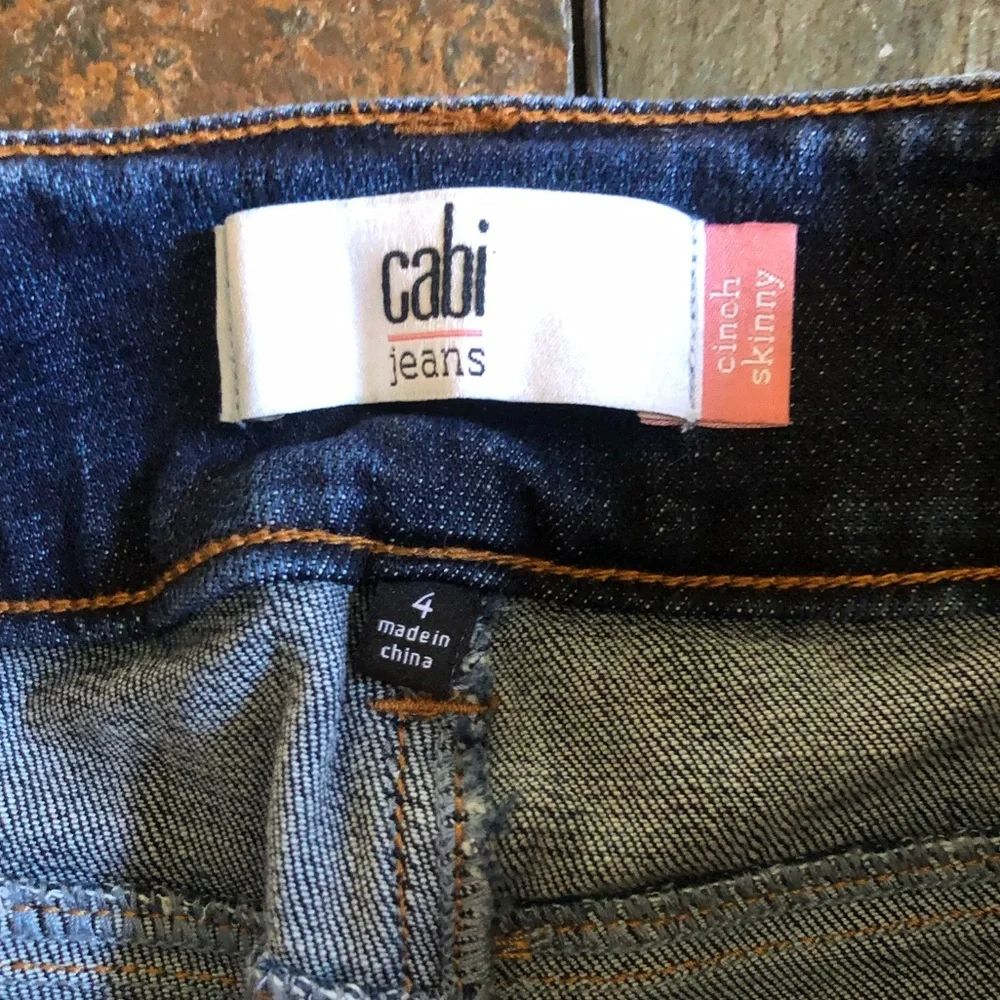 Cabi Cinch Skinny Jeans Ladies Size 4 Dark Blue Denim EUC - Picture 2 of 10